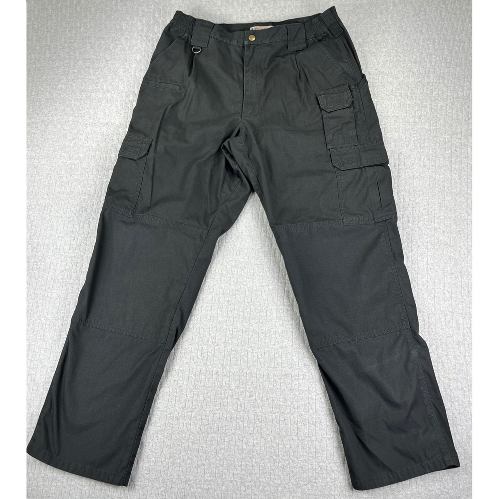 5.11 Tactical Cargo Pants Mens 34x32 Black Ripstop Cotton Workwear Utility